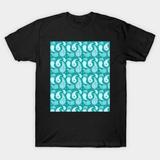 Teal paisley pattern T-Shirt